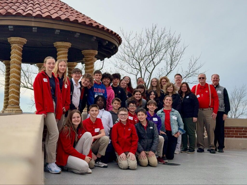 Seventh graders on a student retreat at Monastery Immaculate Conception